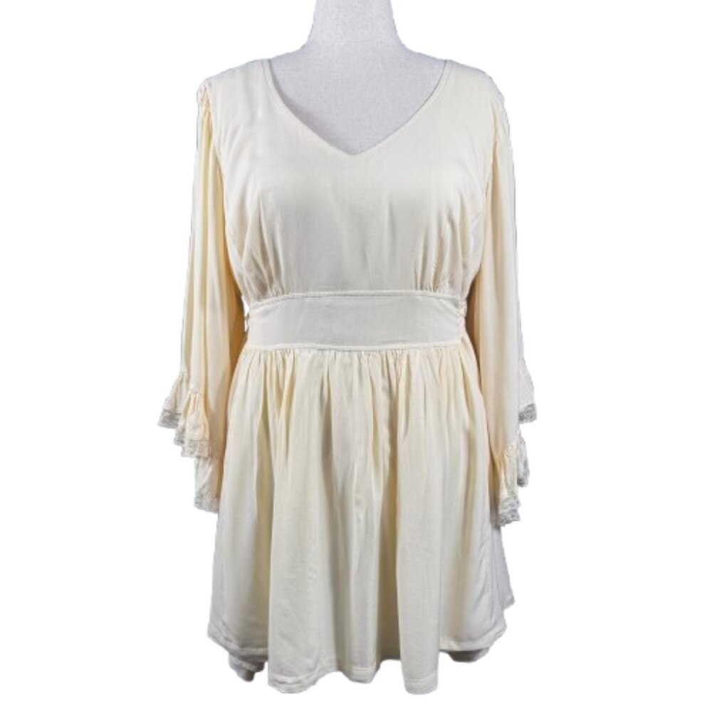 ModCloth Buttercup Belle Lace Sleeve Fairy Whimsy Romantic Cream Boho Dress 4X
